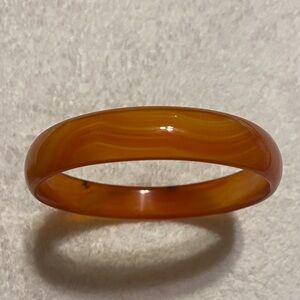 Elegant Banded Agate Orange Bangle Bracelet